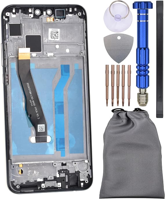 Display Screen Touch Digitizer with Screen Frame for Huawei Y9 (2019) Black 6.5