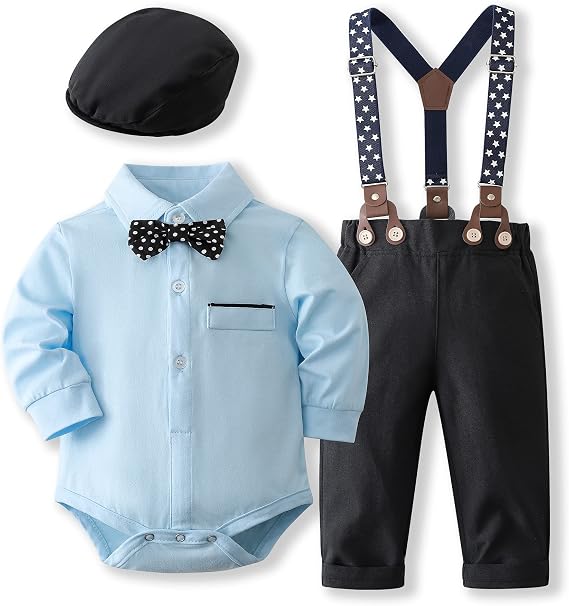 Kimocat Baby Boys Clothes Sets Long Sleeve and Pants Gentleman Outfit Suits