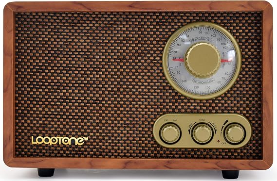 Vintage AM FM Classic Retro Bluetooth Radio with Treble Bass Control