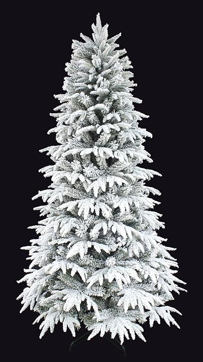 6 Foot Snowy Forest Spruce Flocked Slim Artificial Christmas Tree (6ft Unlit)