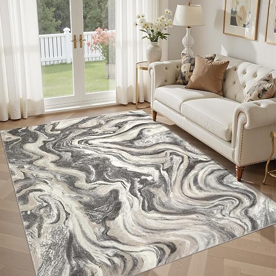 DMOYEST 5x7 Area Rug for Living Room Washable Abstract Indoor Carpet