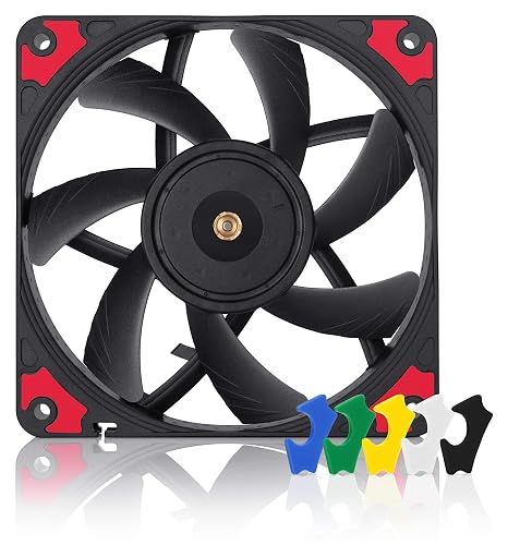 Noctua NF-A12x15 PWM chromax.Black.swap, High-Performance Quiet Fan 120mm | High Airflow, Low Noise, 15mm Slim Fan, for Low-Profile CPU Coolers and SFF Cases, Customisable Color Pads, 1850rpm 4-Pin PWM
