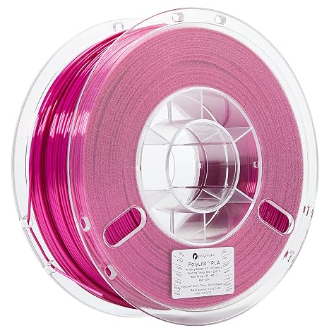 Polymaker PolyLite PLA 3D Printer Filament Silk Magenta (1.75mm, 1000g) 3D Printing Filament, PLA Filament