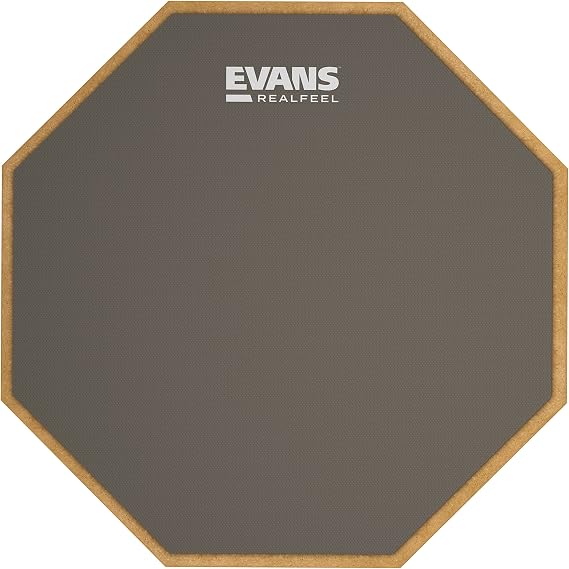 Evans RealFeel Single-Sided Drum Practice Pad, 12 Inch | RealFeel practice pads provide realistic stick response, quiet practice, durable construction, and consistent rebound.