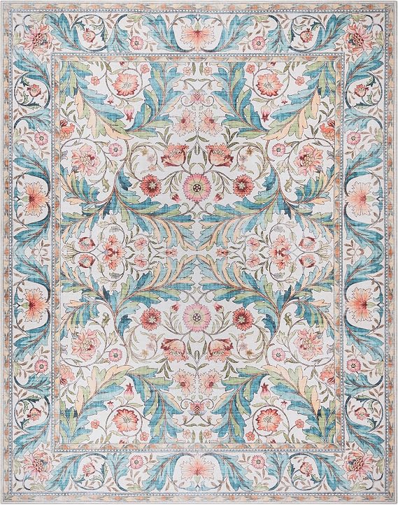Gertmenian Indoor Boho Area Rug | Home Decor for Entryway, Bedroom, Living Room, Office, Kitchen | Non Slip, Soft, Printed Accent Rugs | Altair, Ivory, 8x10 Large, 24506