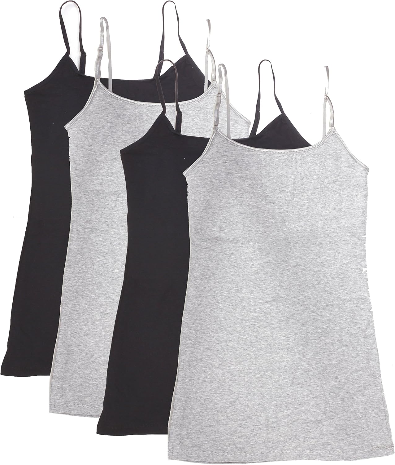 Active Products 4 Pack Womens Basic Tank Top,Black, Black, H Gray, H Gray,Medium