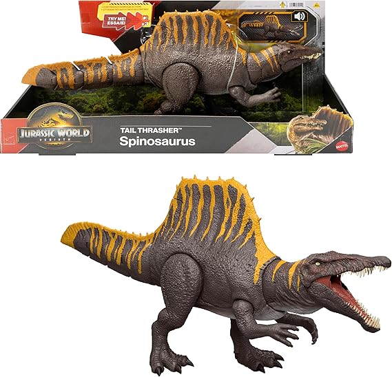 Mattel Jurassic World RebirthTail Thrasher Spinosaurus Dinosaur Toy