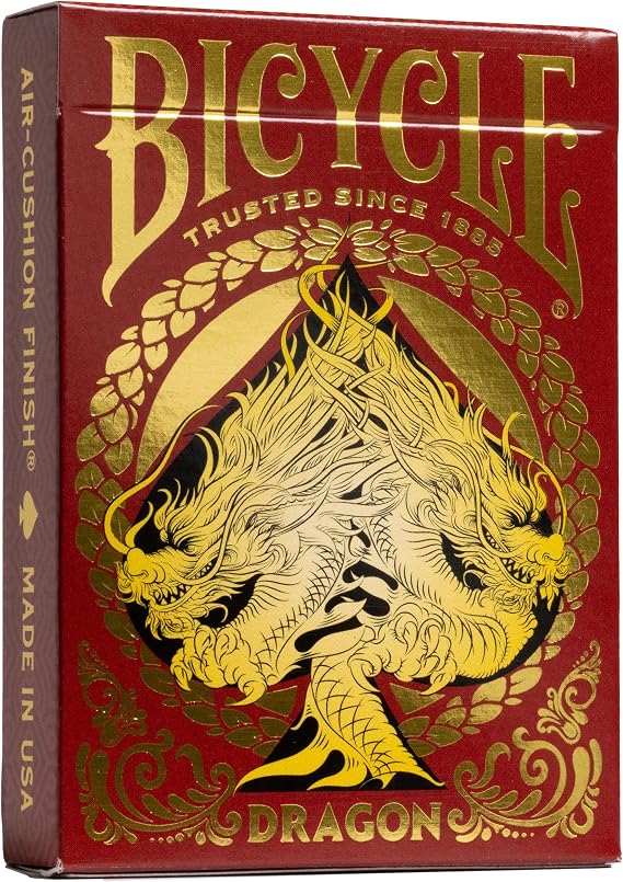 Bicycle Red Dragon Gold Foil Premium Playing Cards, 1 Deck