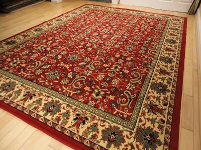 Red Traditional Rugs Large Red 5x7 Rug 5x8 Red Living Room Area Rugs Red Carpet Rug Medium 5x8 Rug