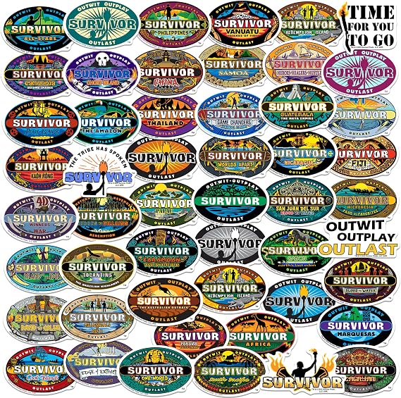 Survivor 50 Vinyl Stickers Waterproof Die-Cut Decals Laptop Water Bottle